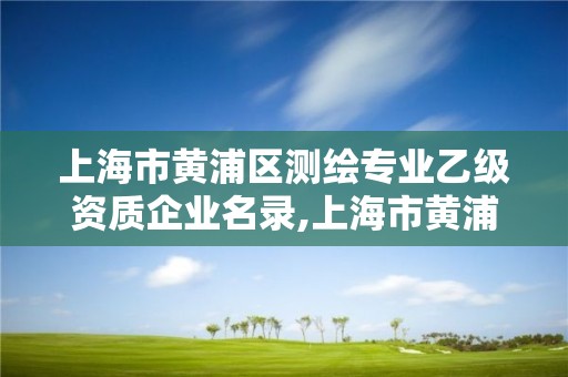 上海市黃浦區測繪專業乙級資質企業名錄,上海市黃浦區測繪中心。