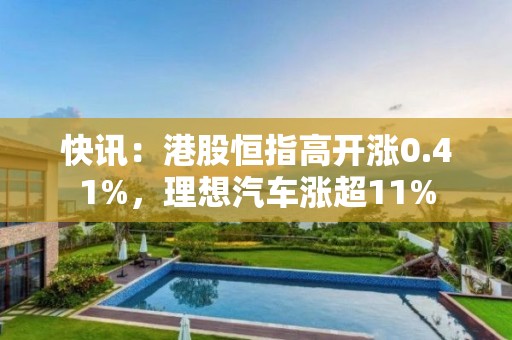 快訊：港股恒指高開漲0.41%，理想汽車漲超11%