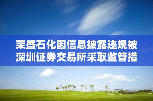 榮盛石化因信息披露違規被深圳證券交易所采取監管措施