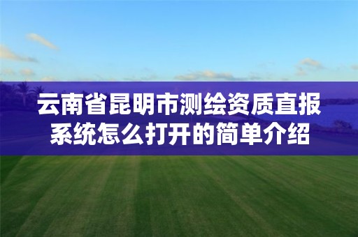 云南省昆明市測繪資質(zhì)直報(bào)系統(tǒng)怎么打開的簡單介紹