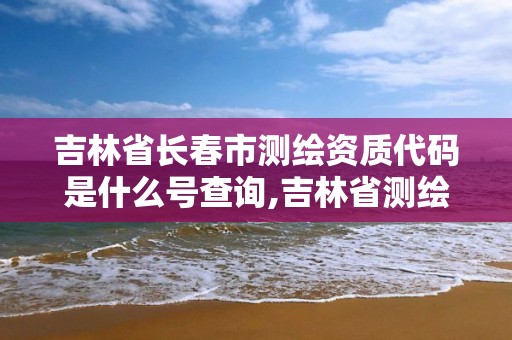 吉林省長春市測繪資質代碼是什么號查詢,吉林省測繪資質管理平臺。