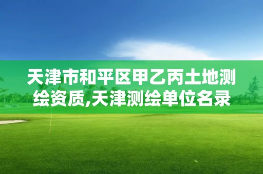 天津市和平區(qū)甲乙丙土地測繪資質,天津測繪單位名錄。