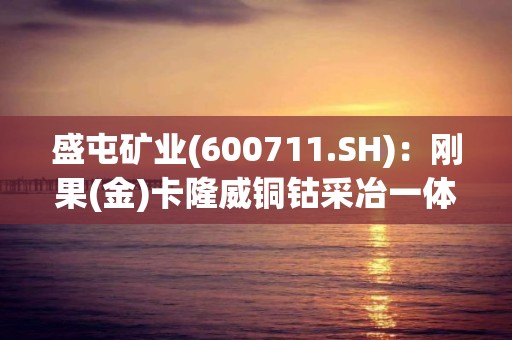 盛屯礦業(600711.SH)：剛果(金)卡隆威銅鈷采冶一體化項目現處于產能爬坡階段