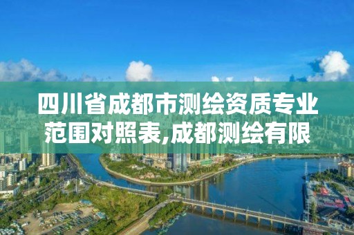 四川省成都市測繪資質專業范圍對照表,成都測繪有限公司。