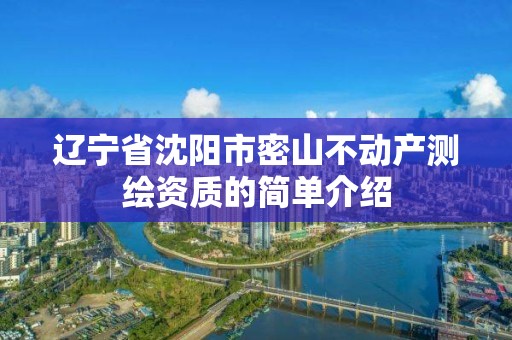 遼寧省沈陽市密山不動產(chǎn)測繪資質(zhì)的簡單介紹