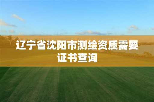 遼寧省沈陽市測繪資質需要證書查詢