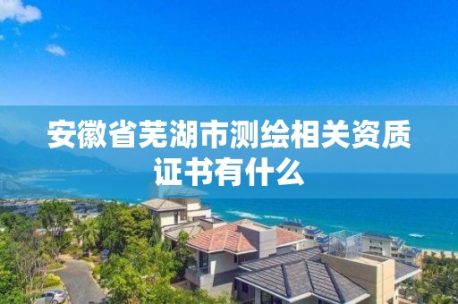 安徽省蕪湖市測繪相關資質證書有什么