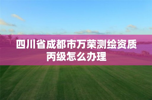 四川省成都市萬榮測繪資質丙級怎么辦理