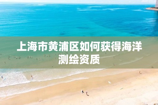 上海市黃浦區如何獲得海洋測繪資質