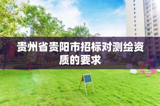 貴州省貴陽市招標對測繪資質的要求