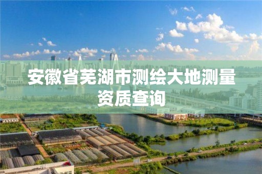 安徽省蕪湖市測繪大地測量資質(zhì)查詢