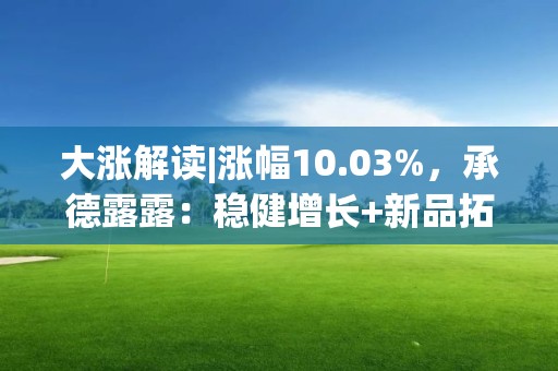 大漲解讀|漲幅10.03%，承德露露：穩健增長+新品拓展雙引擎