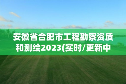 安徽省合肥市工程勘察資質(zhì)和測(cè)繪2023(實(shí)時(shí)/更新中)