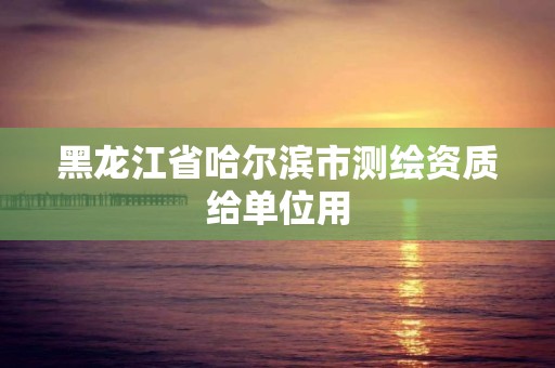 黑龍江省哈爾濱市測繪資質給單位用