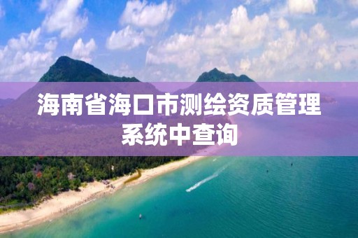 海南省海口市測繪資質管理系統中查詢