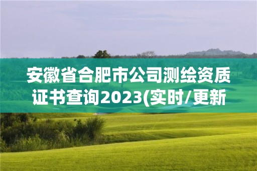 安徽省合肥市公司測繪資質證書查詢2023(實時/更新中)