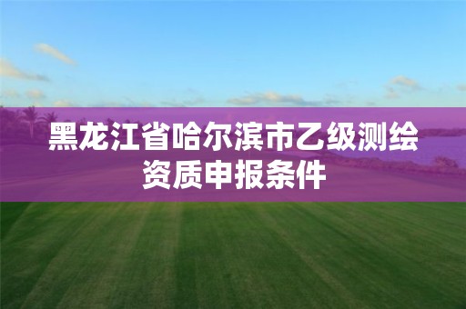 黑龍江省哈爾濱市乙級測繪資質申報條件