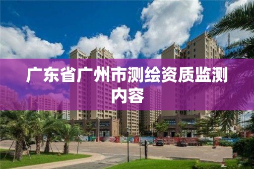 廣東省廣州市測繪資質(zhì)監(jiān)測內(nèi)容