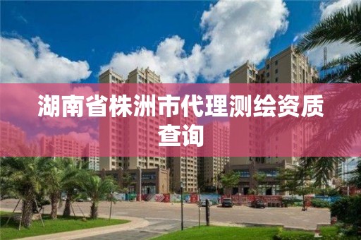 湖南省株洲市代理測繪資質(zhì)查詢