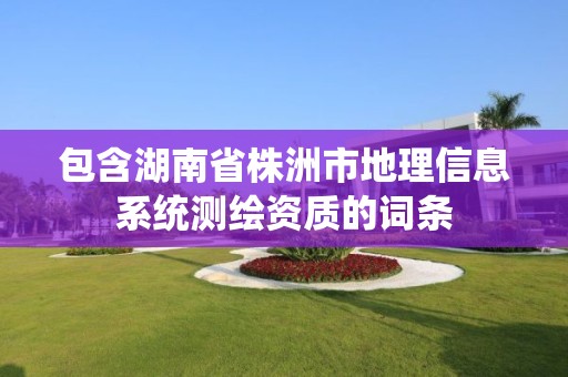 包含湖南省株洲市地理信息系統測繪資質的詞條