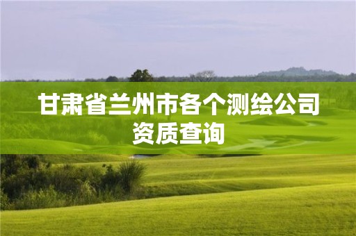 甘肅省蘭州市各個測繪公司資質查詢