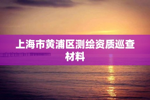 上海市黃浦區測繪資質巡查材料