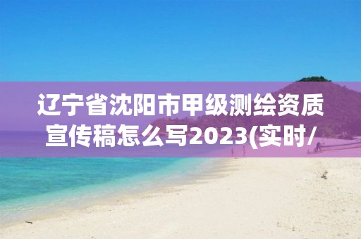 遼寧省沈陽市甲級測繪資質(zhì)宣傳稿怎么寫2023(實時/更新中)