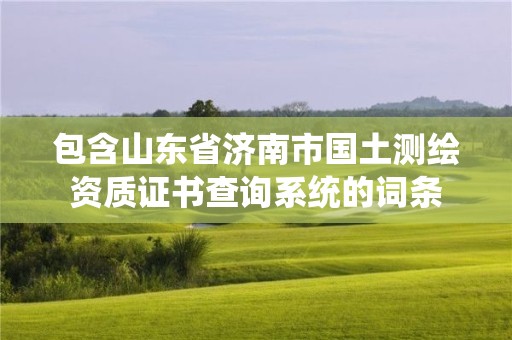 包含山東省濟(jì)南市國土測繪資質(zhì)證書查詢系統(tǒng)的詞條