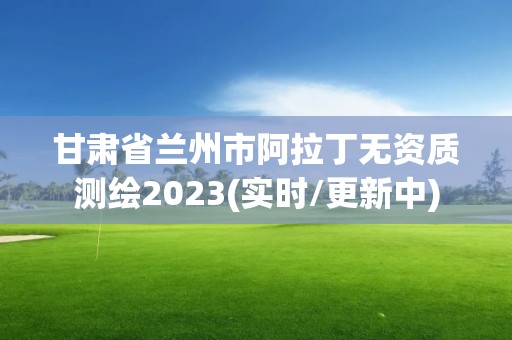 甘肅省蘭州市阿拉丁無資質測繪2023(實時/更新中)