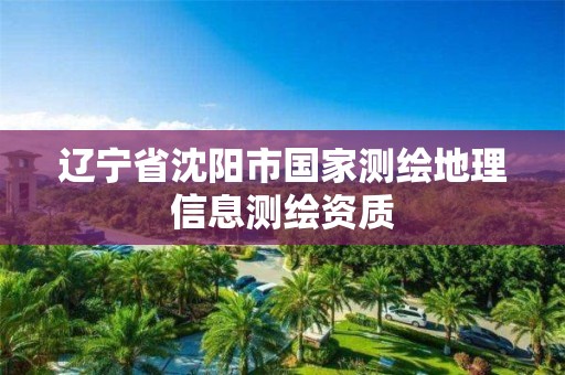 遼寧省沈陽市國家測繪地理信息測繪資質