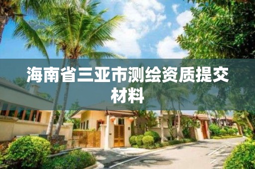 海南省三亞市測繪資質提交材料