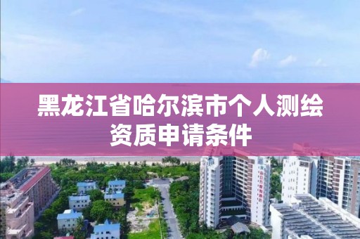 黑龍江省哈爾濱市個人測繪資質申請條件