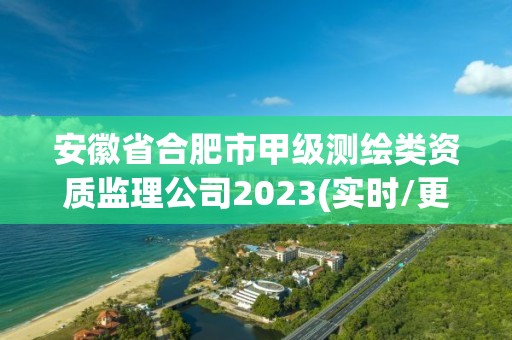 安徽省合肥市甲級測繪類資質監理公司2023(實時/更新中)