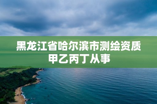 黑龍江省哈爾濱市測繪資質(zhì)甲乙丙丁從事